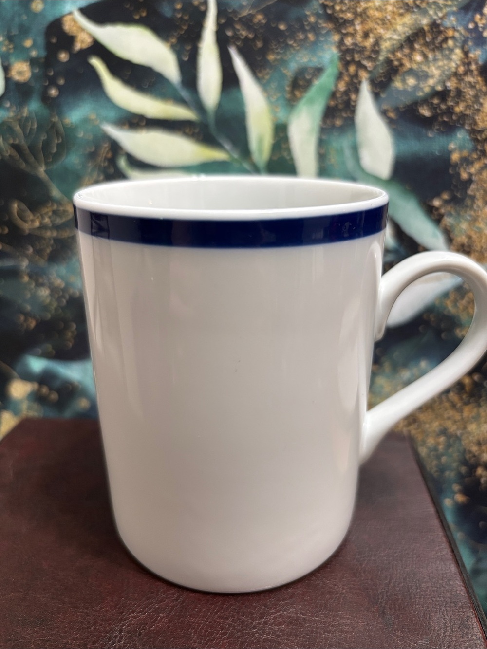 Williams Sonoma Brasserie Blue Rim coffee Mug -classic blue and white Japan